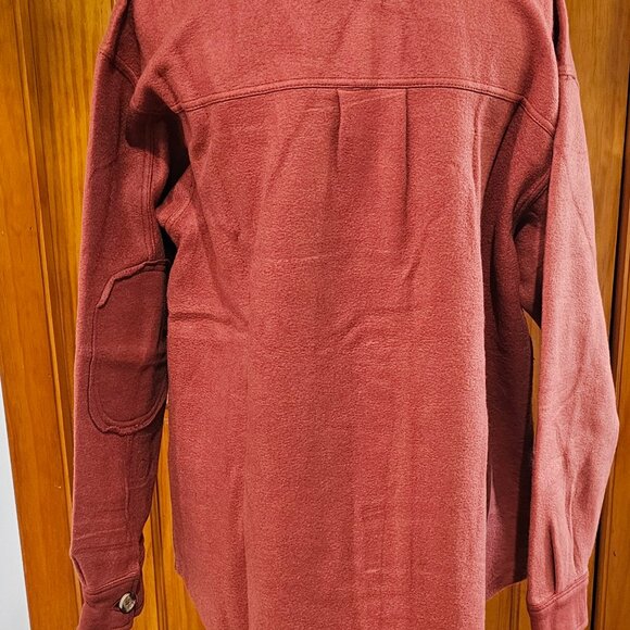 Washed Fleece Shirt Jacket - Rust - Picture 2 of 5